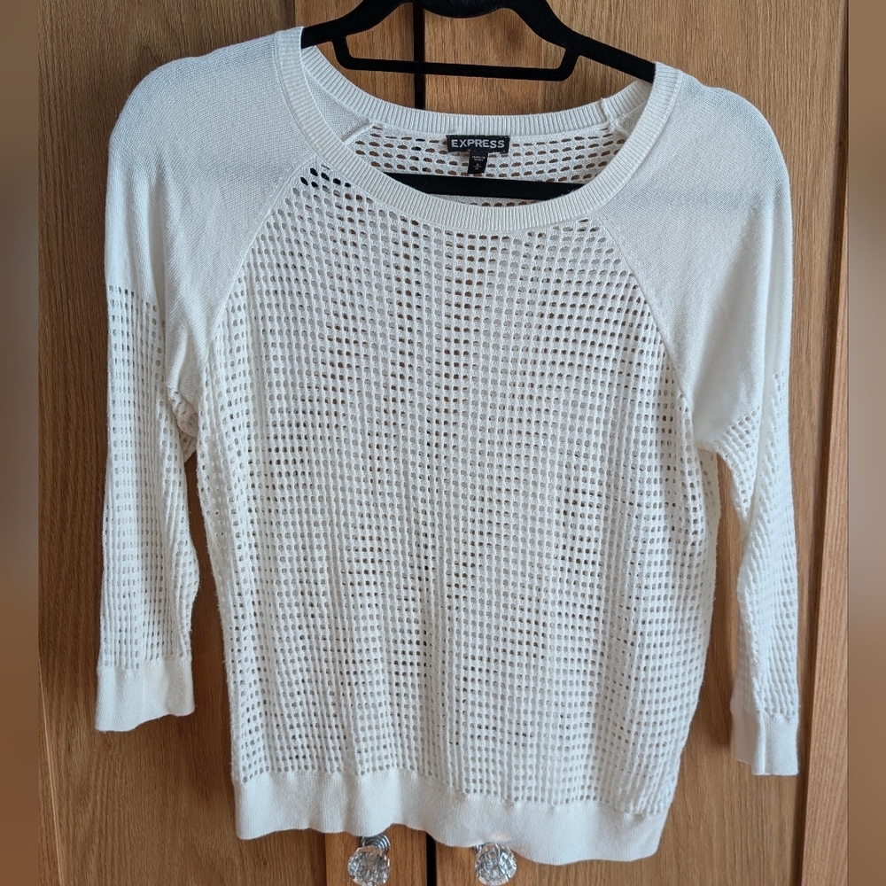 Express White Knit Sweater